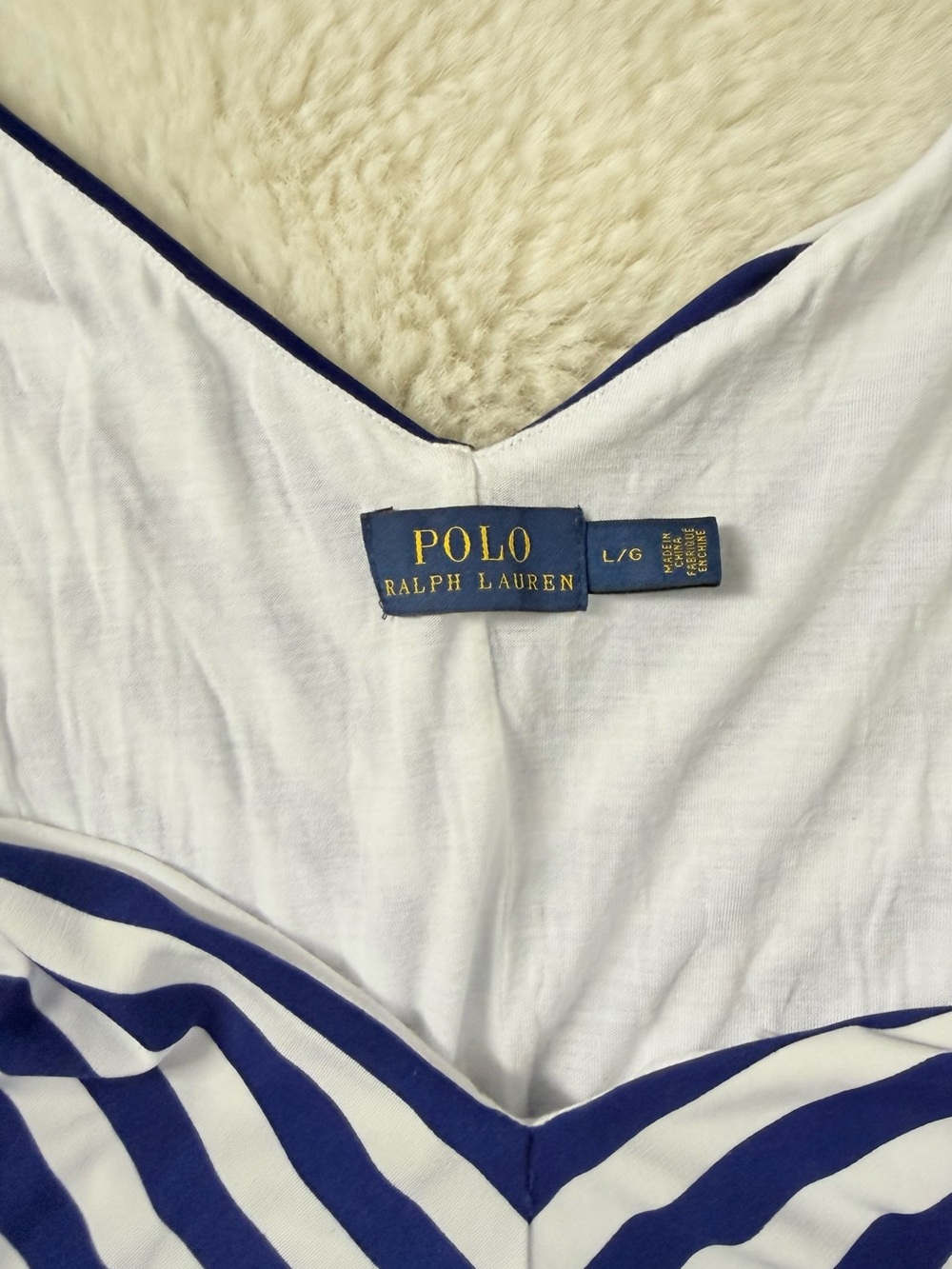 Polo Ralph Lauren Flattering Striped Maxi Dress Blue White Large - Picture 5 of 13